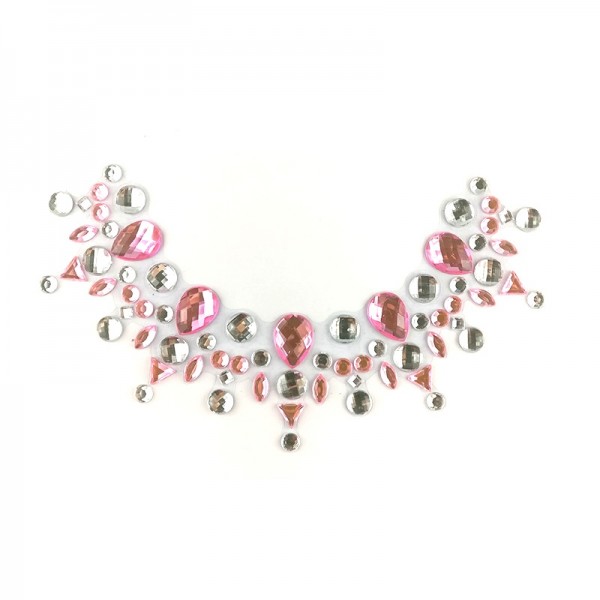 Neck jewels 001 pink silver