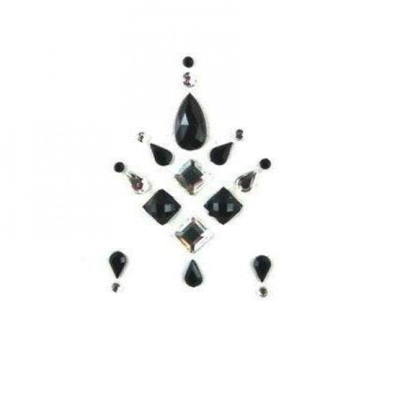 Face Jewels 015 Black Silver