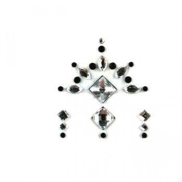 Face Jewels 020 Silver Black