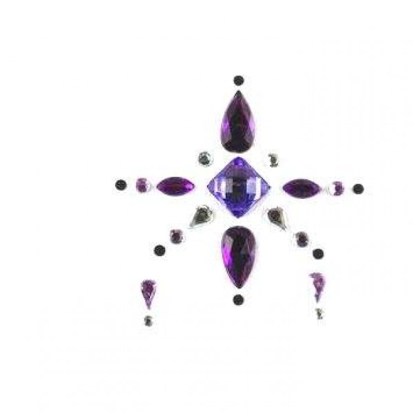 Face Jewels 021 Purple Lilac Silver
