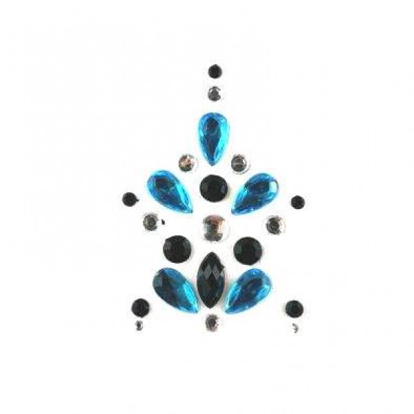 Face Jewels 022 Turquoise Black Silver